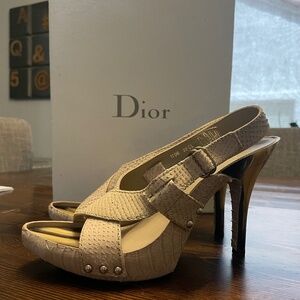 DIOR Tango Reptile embossed Leather Sandals